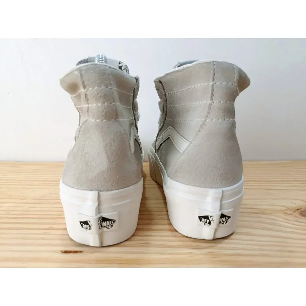 Vans Sk8-Hi Stacked Drizzle Grey Suede Platform High Top Shoes Women's 5.5